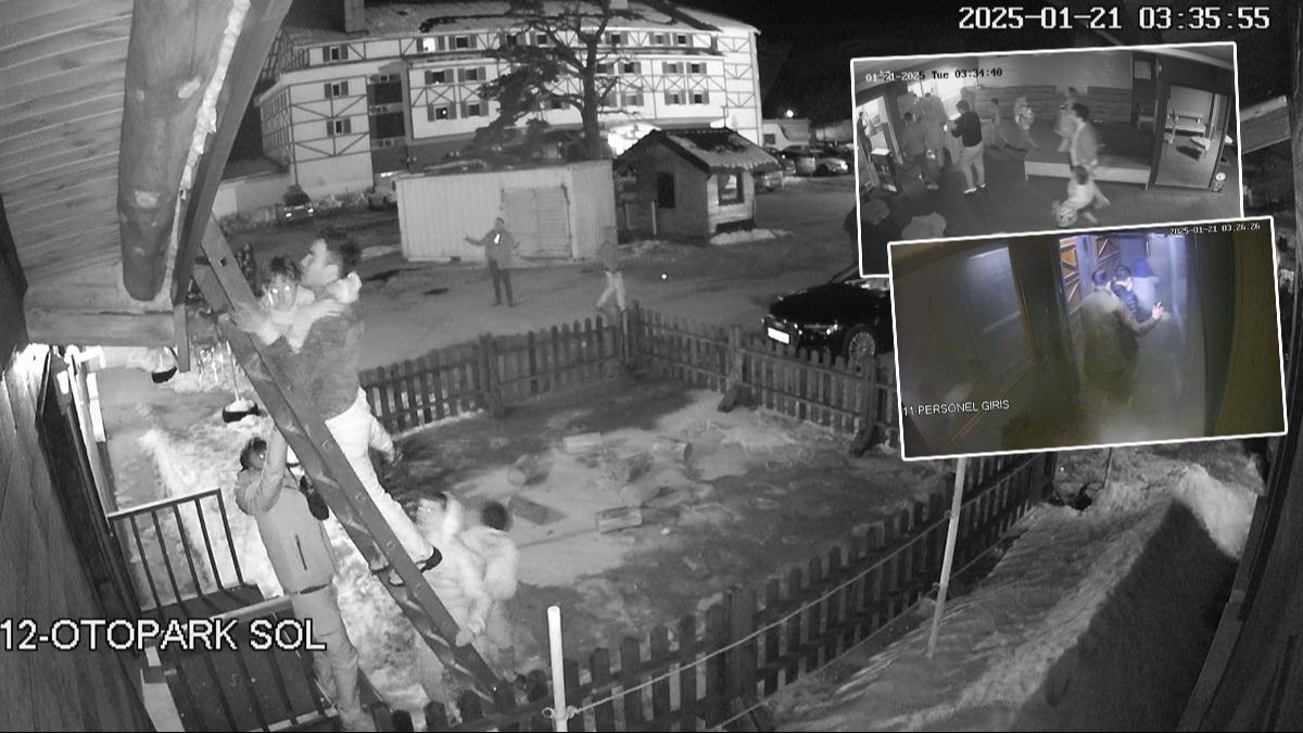 Bolu'daki otel faciasndan yeni grntler: Dumanlar arasnda lm kalm sava