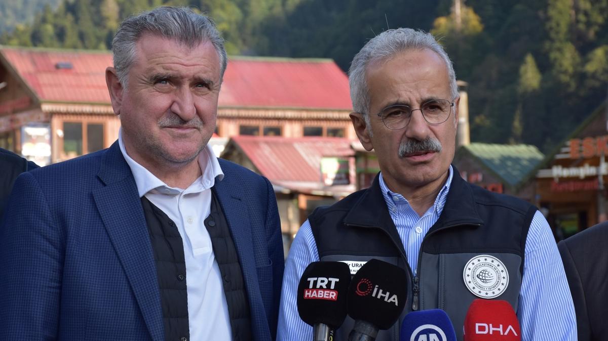 Bakan Uralolu duyurdu! amlhemin-Ayder yolu tekrar ulama ald