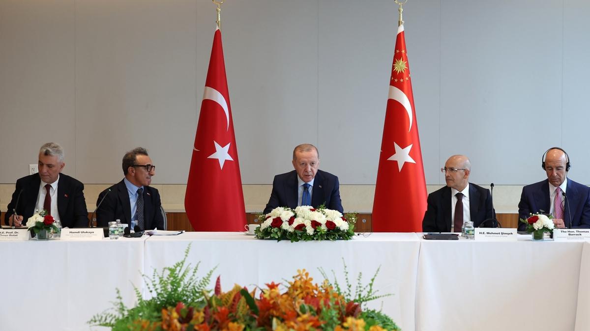 Cumhurbakan Erdoan, Trk-ABD  Konseyi Bakan Hamdi Ulukaya ve ABD'li CEO'larla bir araya geldi