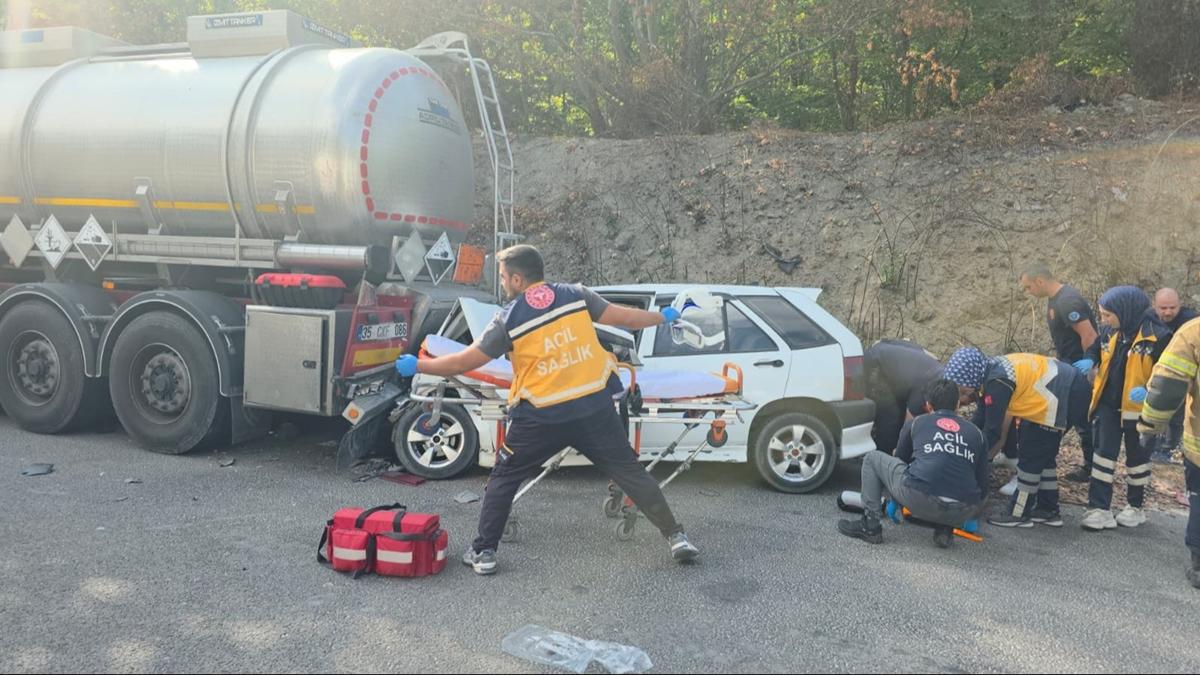 Bursa'da otomobil tankere arpt: ok sayda yaral var