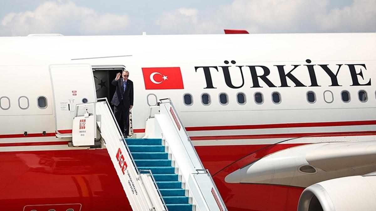 Cumhurbakan Erdoan, Trk Devletleri Tekilat Zirvesi iin Azerbaycan'a gitti