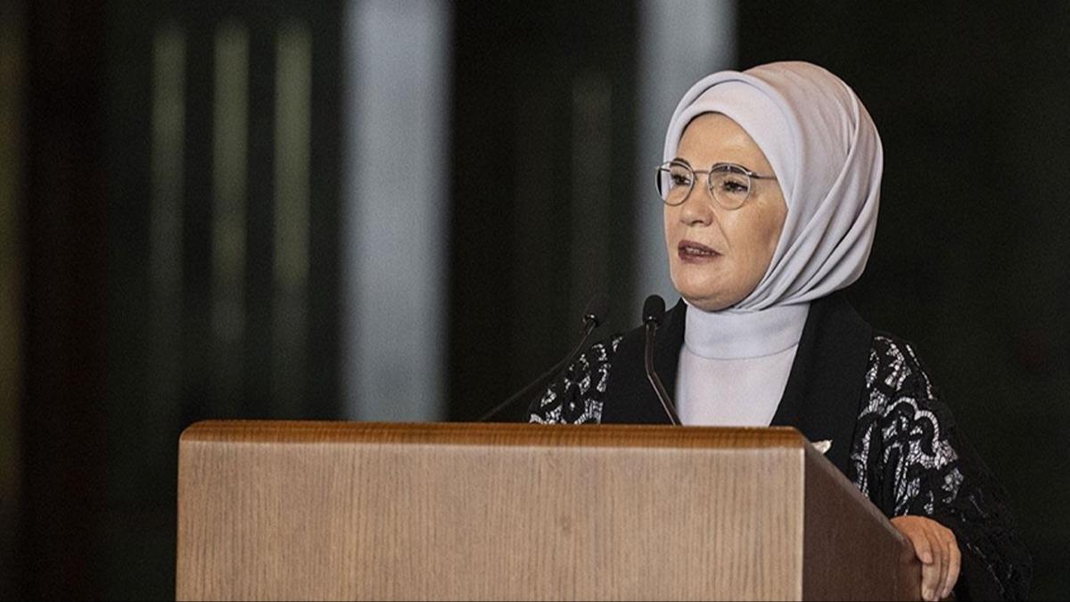 Emine Erdoan: Gazze, insanln vicdannn diri diri gmld topraklara dnd 