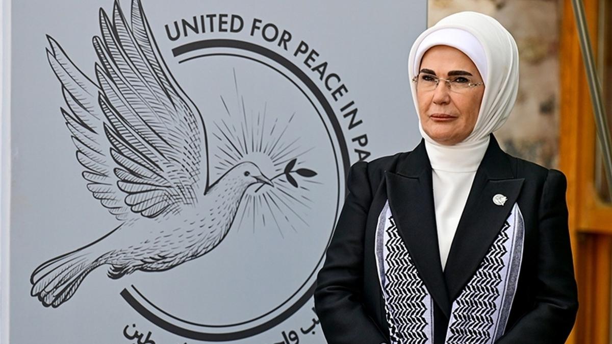 Emine Erdoan, katld programlardaki konumalarnda Filistin'de yaanan zulme dikkati ekti