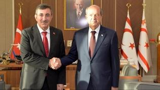 Cumhurbaşkanı Yardımcısı Yılmaz, KKTC'de Ersin Tatar ile görüştü