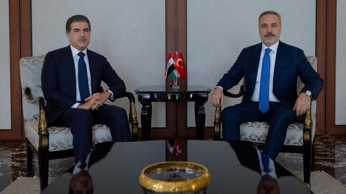 Dileri Bakan Hakan Fidan, IKBY Bakan Barzani ile grt 
