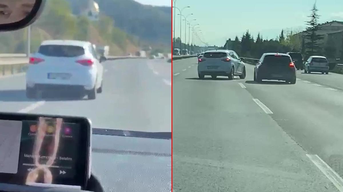 inde bebek olan arac sktrd: Maganda TEM otoyolunu birbirine katt