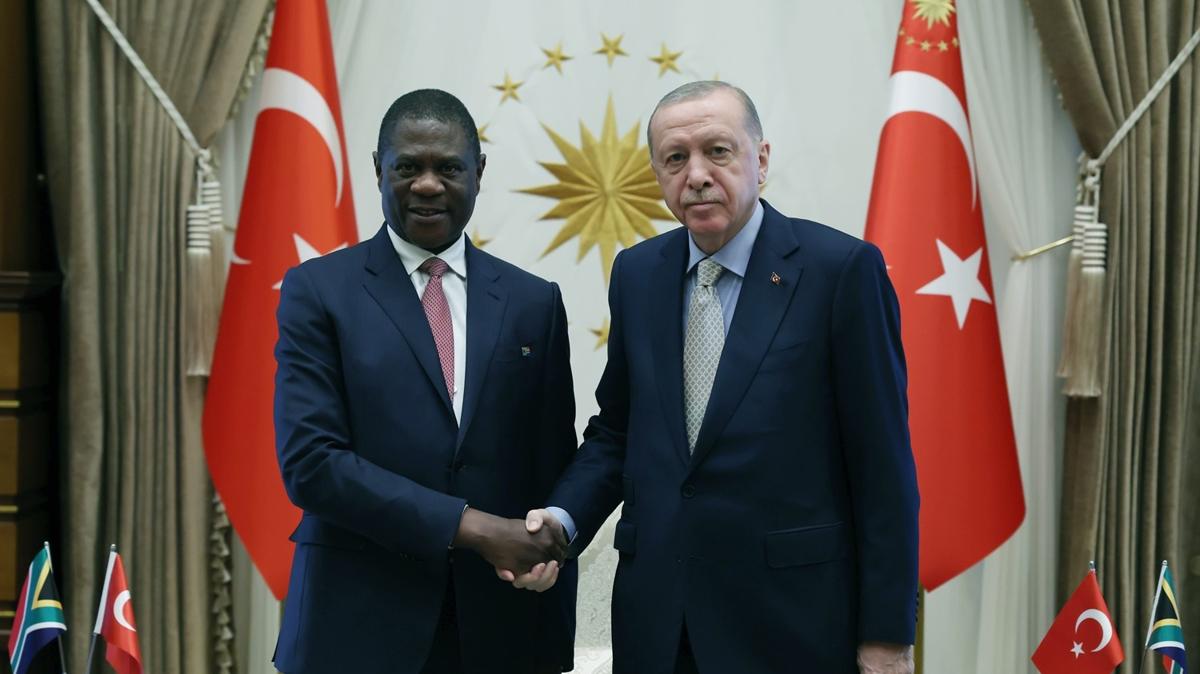 Cumhurbakan Erdoan, Paul Mashatile'yi kabul etti