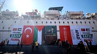 Türkiye'nin Gazze'ye yardımları sürüyor! 900 tonluk gıda malzemesi taşıyan gemi El-Ariş Limanı'na yaklaştı