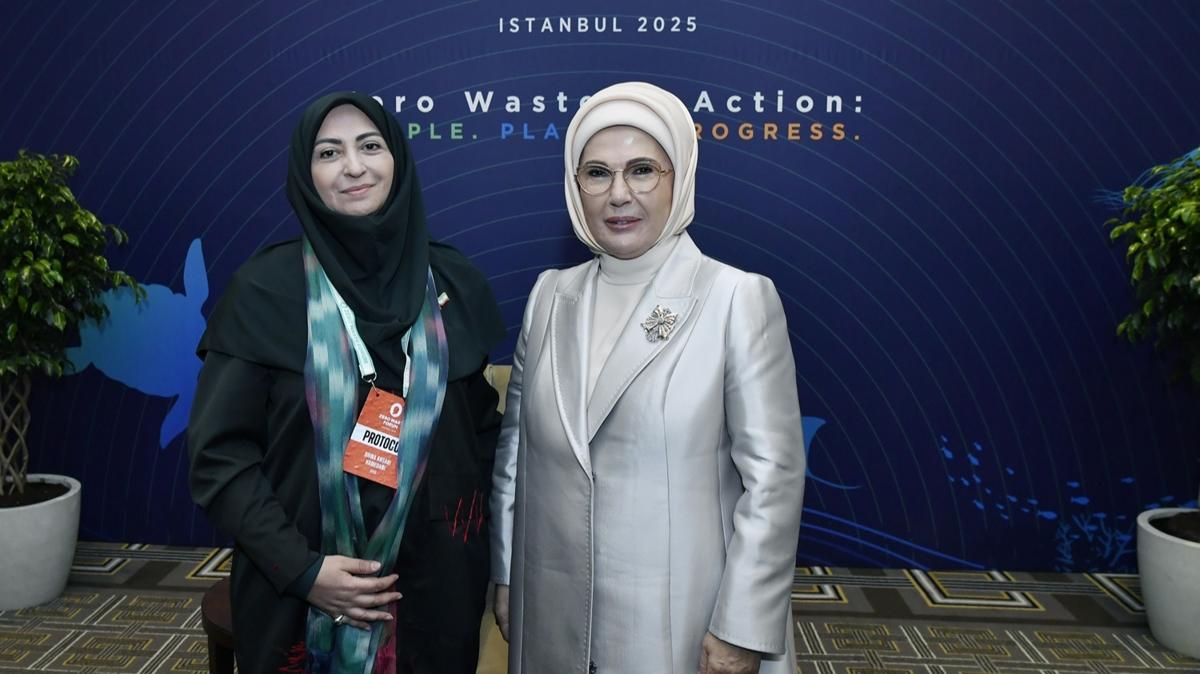 Emine Erdoan, ran Cumhurbakan Yardmcs Shina Ansari ile grt: Trkiye'nin youn tecrbesi var