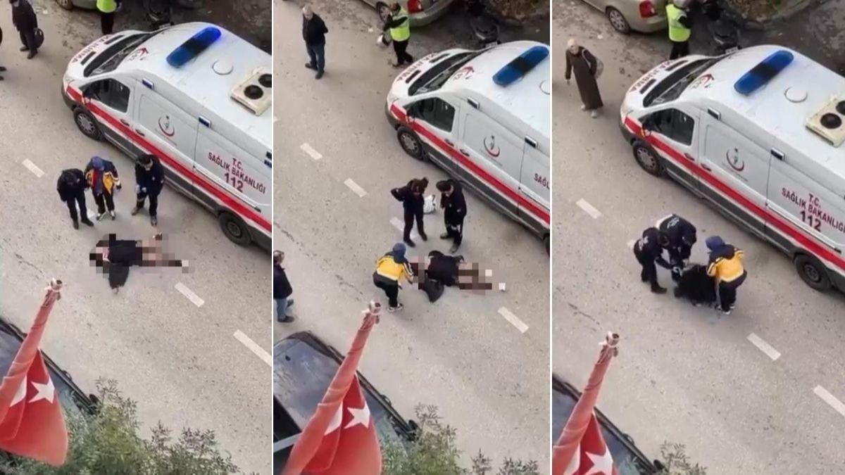 Sabah sessizliğini çığlıklar böldü! Sinir krizi geçiren kadın kendini yola attı