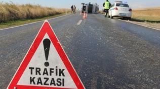 Kontrolden çıkan araç yan yattı: 1 ölü 5 yaralı