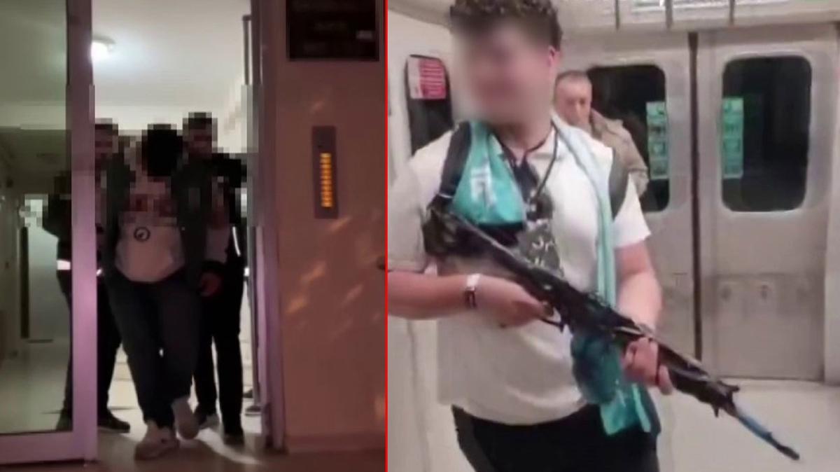 Metroda korku dolu anlar! Vatandalara tfek dorultan gen gzaltnda