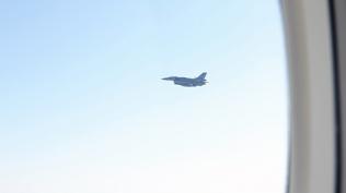 Umman Hava Kuvvetlerine ait F-16'lar, Cumhurbaşkanı Erdoğan'ın uçağına eşlik etti