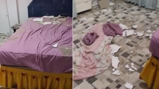 Uyurken canından oluyordu! Asma tavan çökünce faciadan dönüldü