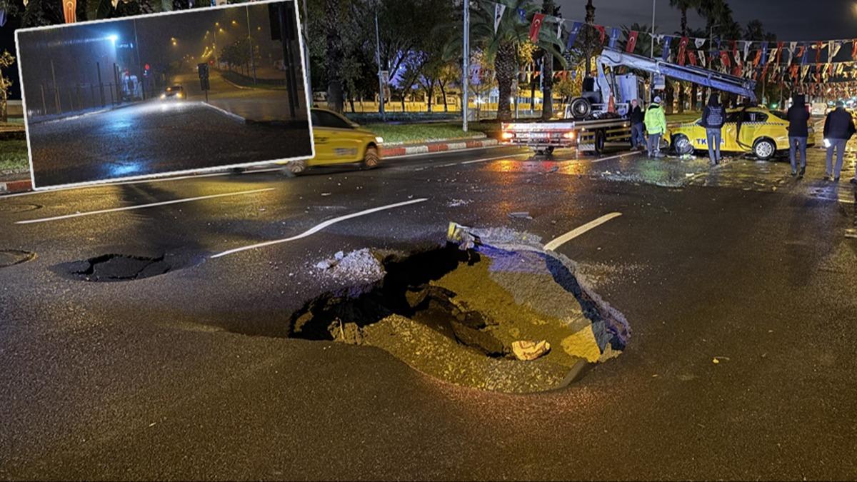 İstanbul'da sağanak! Yol çöktü, su baskınları yaşandı