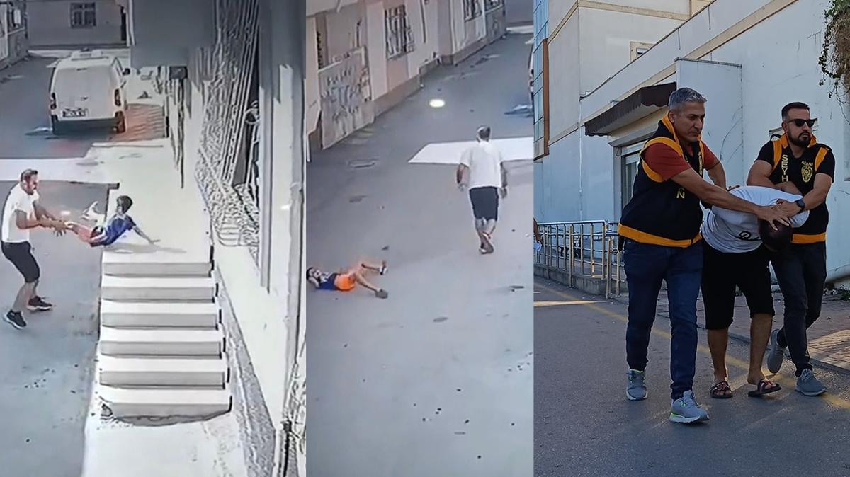 8 yaşındaki çocuğu acımasızca yere fırlatmıştı... Adana'daki cani yakalandı