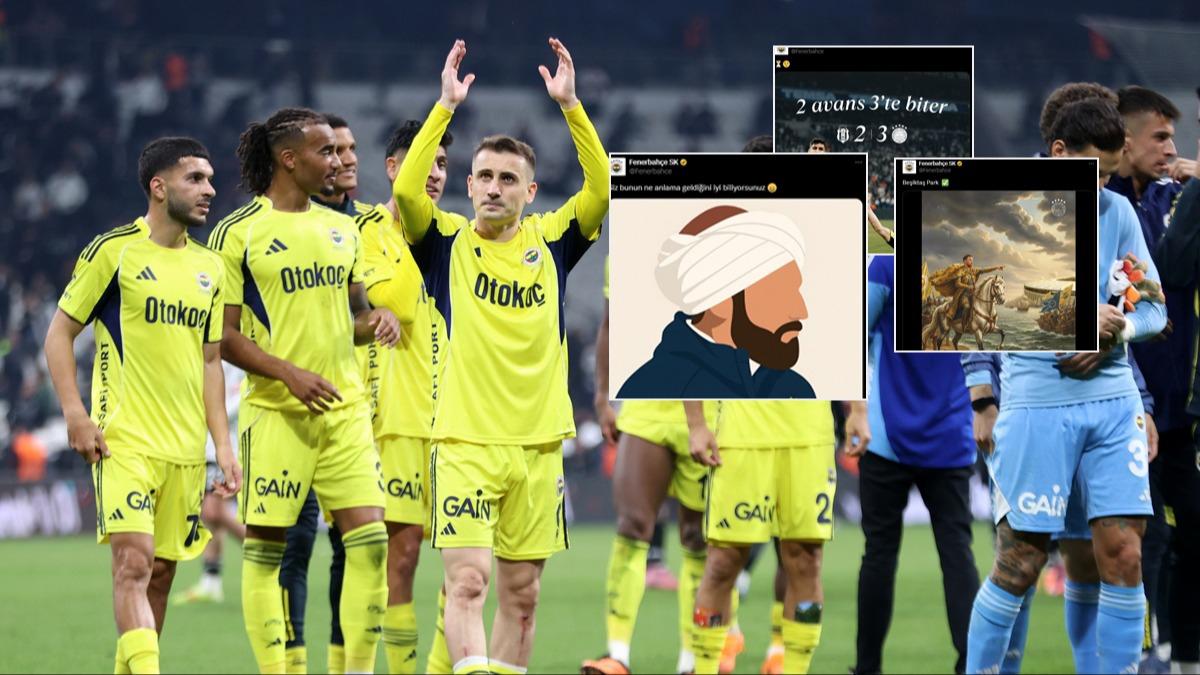 Fenerbahe sosyal medyay sallad! Derbi zaferi sonras pe pee paylamlar