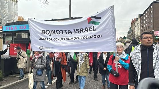 Soykırımcı İsrail'e Stockholm'de protesto: Filistin özgür olana kadar devam edeceğiz