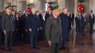 Devlet erkan Antkabir'de... Bakan Erdoan: Trkiye kresel bir g olma yolunda ilerliyor