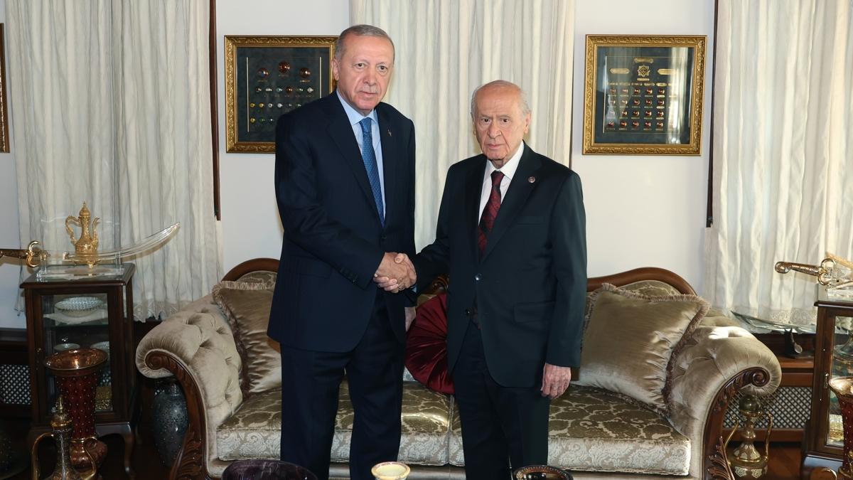 Ankara'da Cumhur ttifak zirvesi... Cumhurbakan Erdoan, MHP Genel Bakan Baheli ile grecek 
