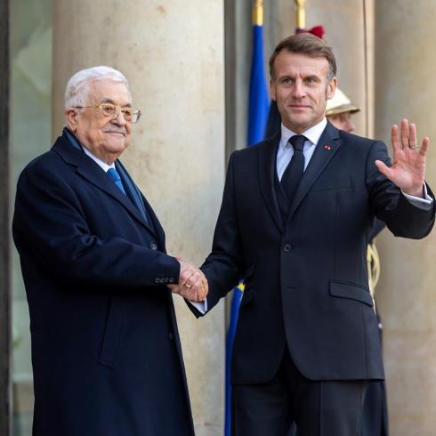 Fransa'da gndem Gazze: Macron ve Mahmud Abbas bir araya geldi