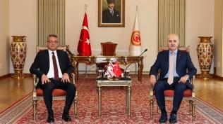 TBMM Başkanı Kurtulmuş, KKTC Cumhurbaşkanı Erhürman ile görüştü