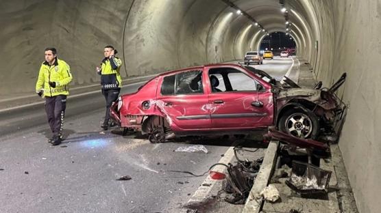 Tnelde feci kaza! Hz kadran 200'de takl kald