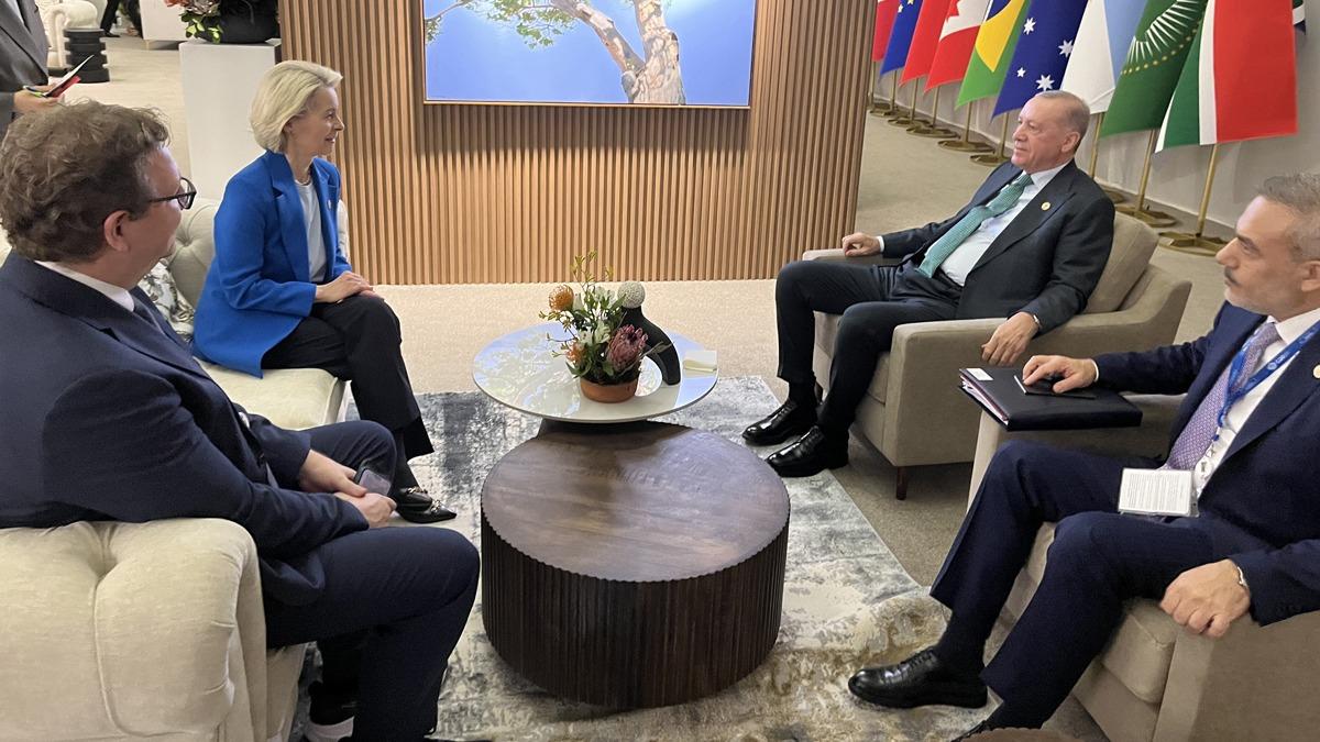 Cumhurbakan Erdoan ile gren AB Komisyonu Bakan Leyen: Trkiye, Avrupa iin nemli bir ortak