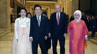 Cumhurbaşkanı Erdoğan, Güney Kore Devlet Başkanı Lee onuruna yemek verdi