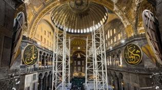 Ayasofya'da tarihi restorasyon başladı! Bakan Ersoy projenin detaylarını anlattı