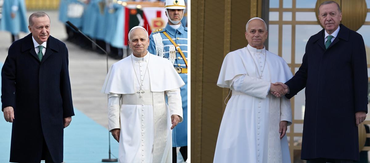Papa 14. Leo Trkiye'de... Bakan Erdoan resmi trenle karlad
