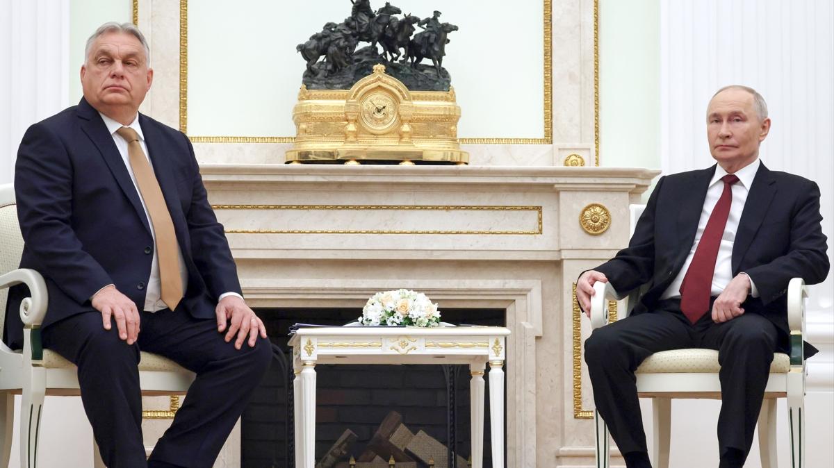 Putin ile Orban Moskova'da grt 