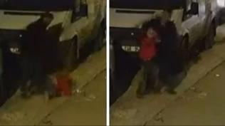 Kızını sokak ortasında döven cani babaya kelepçe