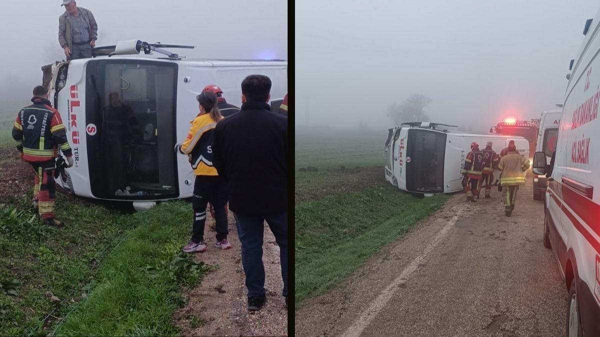 Bandrma'da renci servisi devrildi: Yarallar var