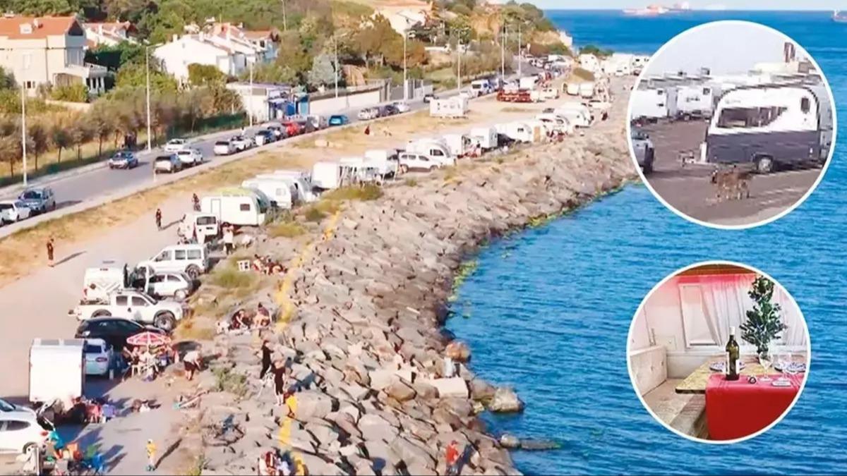 Rezalet ortaya kt! Denize sfr karavan batakl