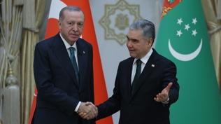 Aşkabat'a kritik ziyaret: Cumhurbaşkanı Erdoğan, Berdimuhamedov ile görüştü