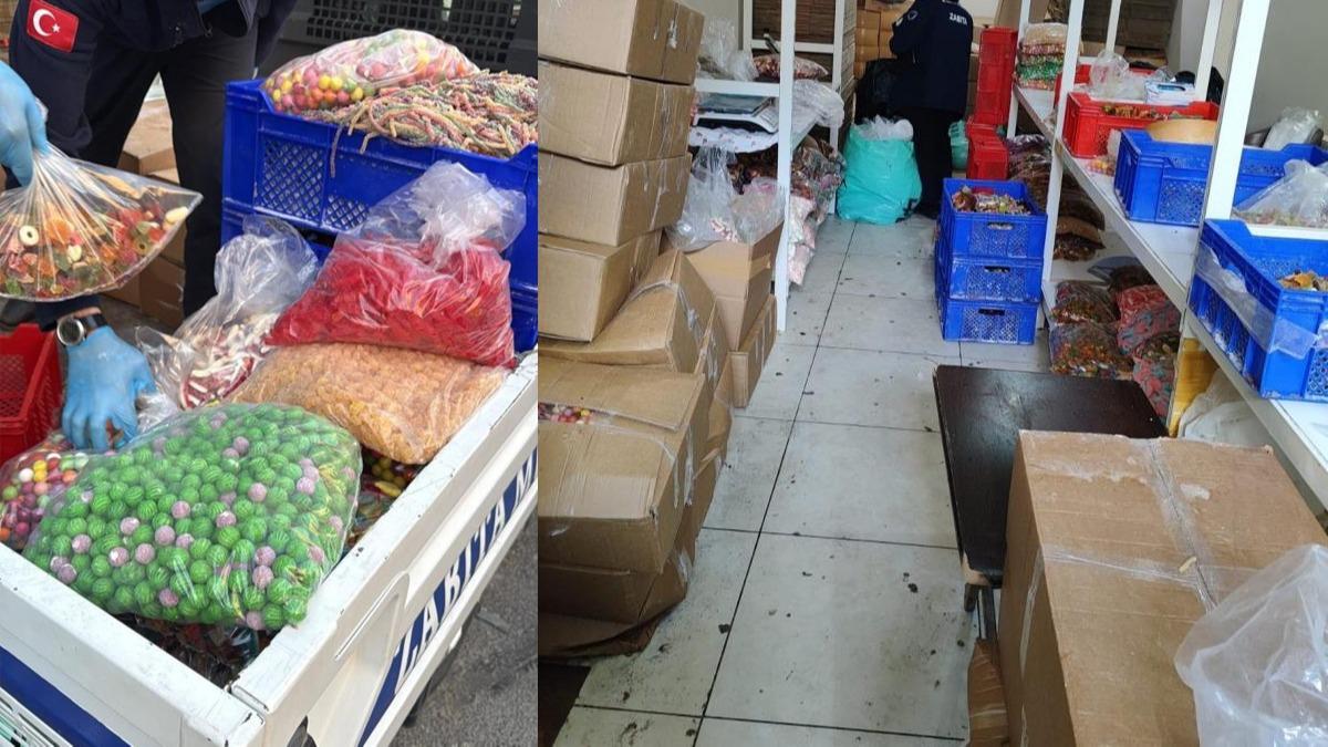 stanbul'da kaak atlyeye baskn! Tonlarca jelibon imha edildi