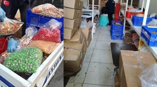 İstanbul'da kaçak atölyeye baskın! Tonlarca jelibon imha edildi