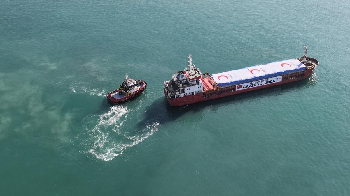 Kzlay'n 19. Gazze ''yilik Gemisi'' dualarla yola kt