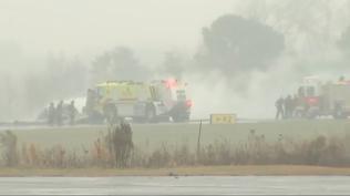 Statesville Havalimanı'nda korkunç kaza: İş jeti pistte alev topuna döndü