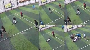 Halı sahada kahreden ölüm! O anlar kameraya yansıdı