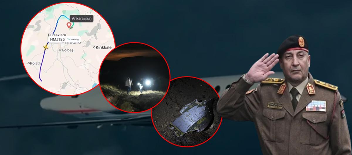 Libya Genelkurmay Ba�kan� da u�aktayd�... Bakanl�k duyurdu: �zel jetin enkaz�na ula��ld�