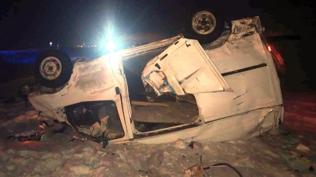 Kars'ta kayan otomobil takla att�: 1 can kayb�