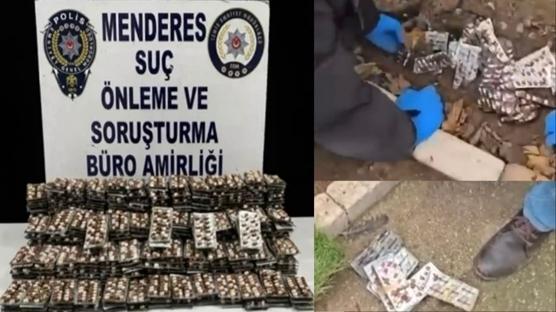 Okul �evresindeki ihbar polisi harekete ge�irdi! Topra�a g�m�l� binlerce hap bulundu