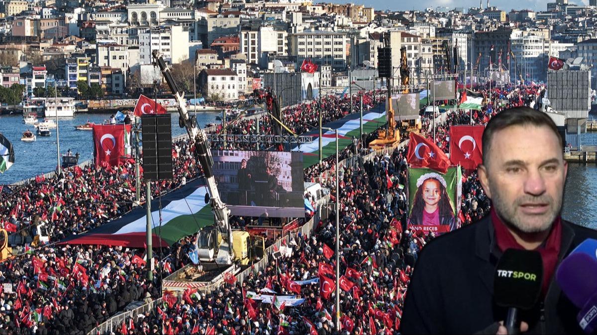 Spor camias� zulme sessiz kalmad�! ''Filistin'in yan�nday�z''