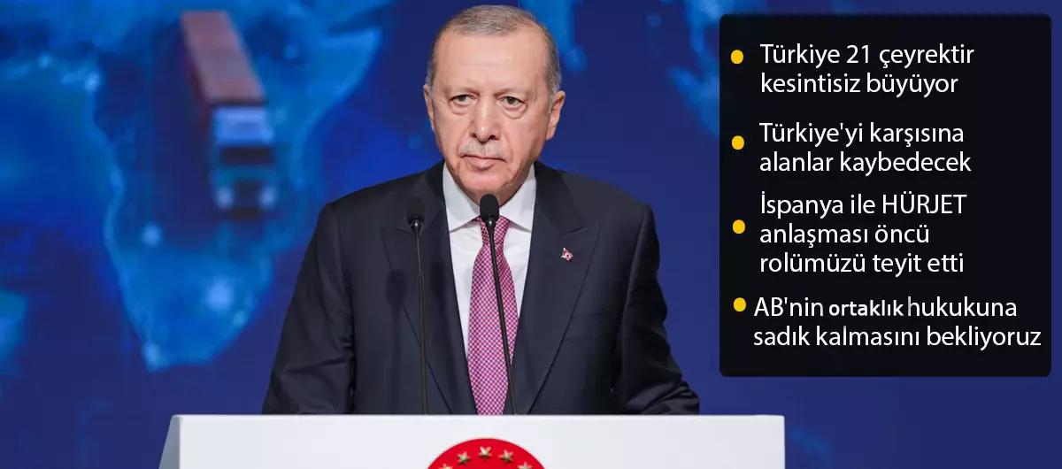 Cumhurba�kan� Erdo�an rakam verdi: Cumhuriyet tarihinin ihracat rekoru k�r�ld�