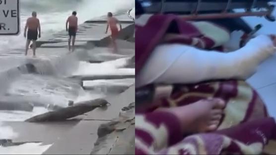 Lodosa direnemediler: Dalgalar 3 ki�iyi kayal�klara f�rlatt�