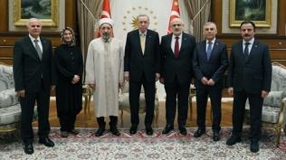 Cumhurba�kan� Erdo�an, Diyanet ��leri Ba�kan� Arpagu�'u kabul etti