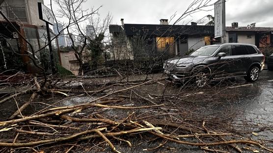 �stanbul'da etkili olan �iddetli f�rt�na hayat� olumsuz etkiliyor