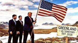 Gr�nland gerilimi t�rman�yor! Bayrak dikti, mesaj� verdi